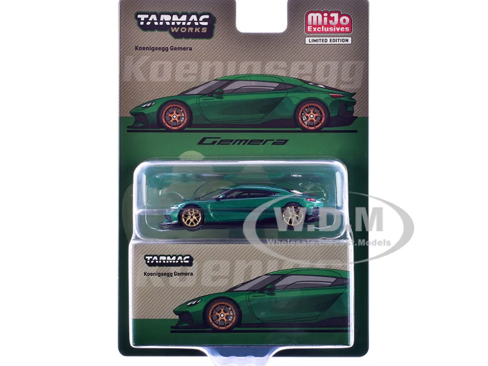 Koenigsegg Gemera Green Metallic "Global64" Series 1/64 Diecast Model by Tarmac Works