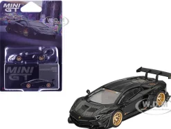 Lamborghini Aventador "LB-Works" Matt Black with Carbon Hood Limited Edition 1/64 Diecast Model Car by Mini GT