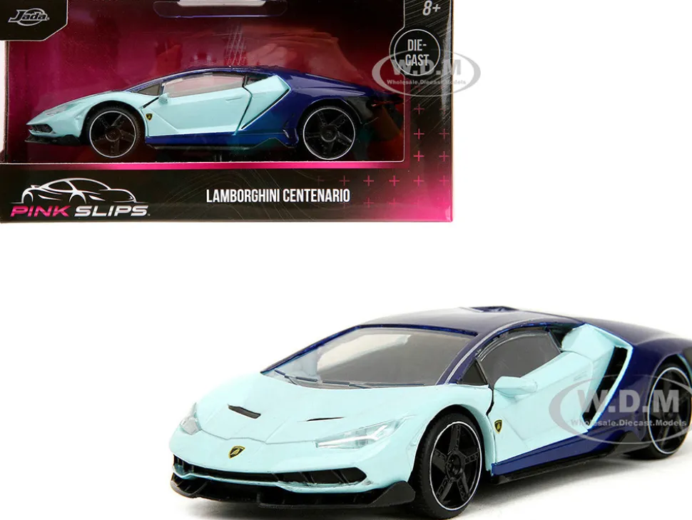 Lamborghini Centenario Light Blue and Purple Pink Slips Series 1/32 Diecast Model Car Jada 35365