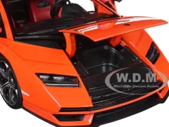 Lamborghini Countach LPI 800 4 Orange with Red Interior Special Edition 1/18 Diecast Model Car Maisto 31459OR