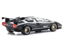 Lamborghini Countach LP 500R Black with White Interior 1/18 Diecast Model Car by Kyosho