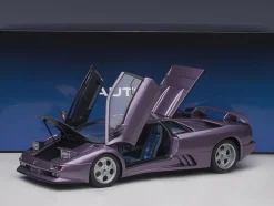 Lamborghini Diablo SE30 Jota Viola SE30 Purple Metallic Blue Interior 1/18 Model Car Autoart 79142
