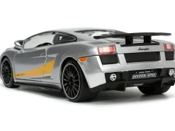 Lamborghini Gallardo Superleggera Silver Metallic with Yellow Stripes Hyper-Spec Series 1/24 Diecast Model Car Jada 34027