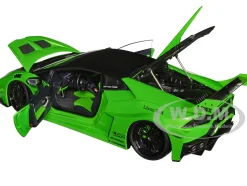 Lamborghini Huracan GT LB Silhouette Works Pearl Green Metallic with Black Top 1/18 Model Car Autoart 79128