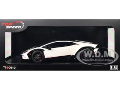 Lamborghini Huracan Sterrato Bianco Asopo White with Matt Black Top and Red Stripes 1/18 Model Car by Top Speed
