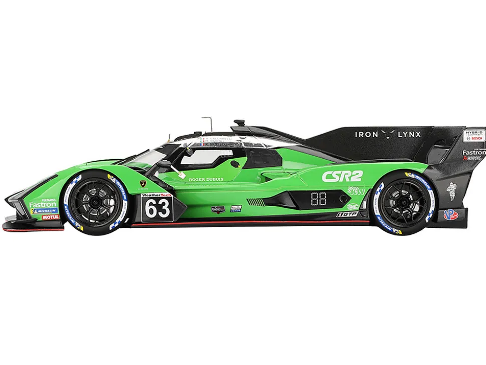 Lamborghini SC63 #63 Matteo Cairoli - Andrea Caldarelli - Romain Grosjean "Iron Lynx" IMSA "12 Hours of Sebring" (2024) 1/18 Model Car by Top Speed