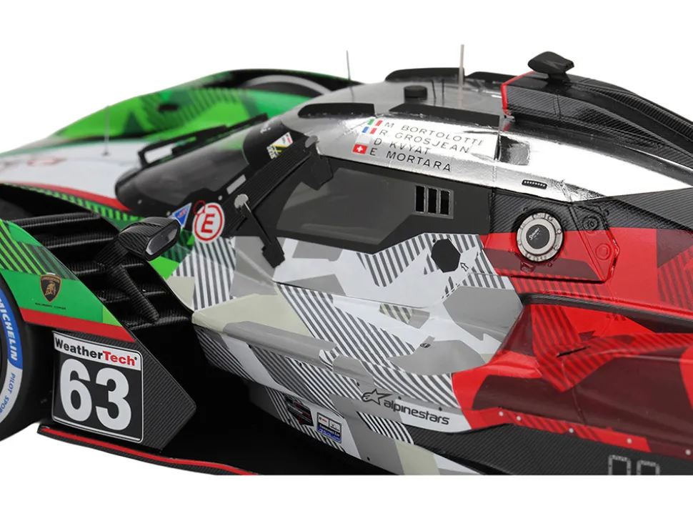 Lamborghini SC63 #63 Mirko Bortolotti - Romain Grosjean - Daniil Kvyat - Edoardo Mortara "Automobili Lamborghini Squadra Corse" IMSA "24 Hours of Daytona" (2025) 1/18 Model Car by Top Speed