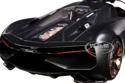 Lamborghini Terzo Millennio Dark Gray Metallic Black Top Carbon Accents 1/24 Diecast Model Car Bburago 21094