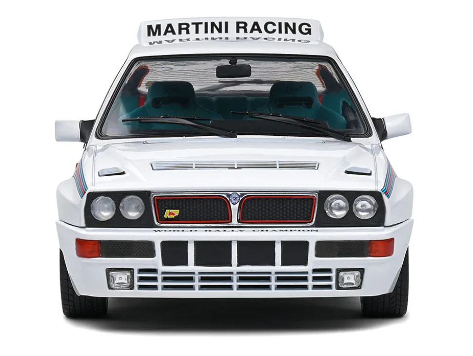 1992 Lancia Delta HF Integrale Evo 1 Martini 6 White with Blue and Red Stripes World Rally Champion Martini Racing 1/18 Diecast Model Car Solido S1807804