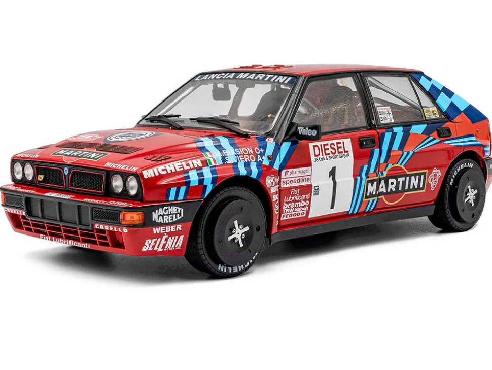 Lancia Delta HF Integrale #1 Miki Biasion - Tiziano Siviero Winner "Rally Sanremo" (1989) "Competition" Series 1/18 Diecast Model Car by Solido