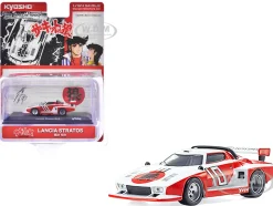 Lancia Stratos #10 White and Red "The Circuit Wolf" Manga 1/64 Diecast Model Car by Kyosho