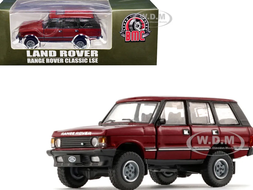Land Rover Range Rover Classic LSE RHD Right Hand Drive Red with Sunroof Extra Wheels 1/64 Diecast Model Car BM Creations 64B0180