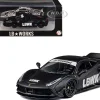 LB Works 488 "LBWK" Matt Black 1/64 Diecast Model Car by CM Model