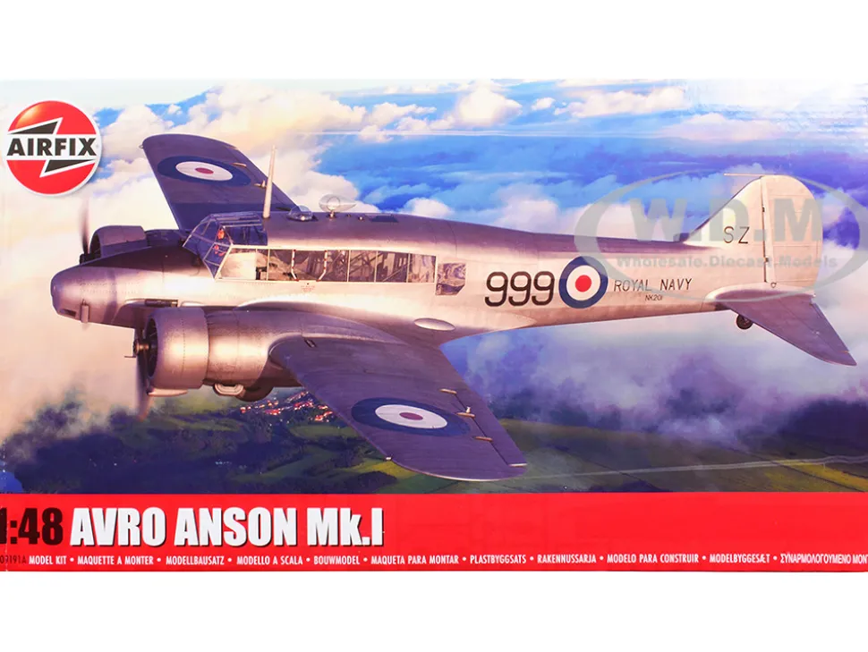 Level 3 Model Kit Avro Anson Mk.I Aircraft with 3 Scheme Options 1/48 Plastic Model Kit by Airfix