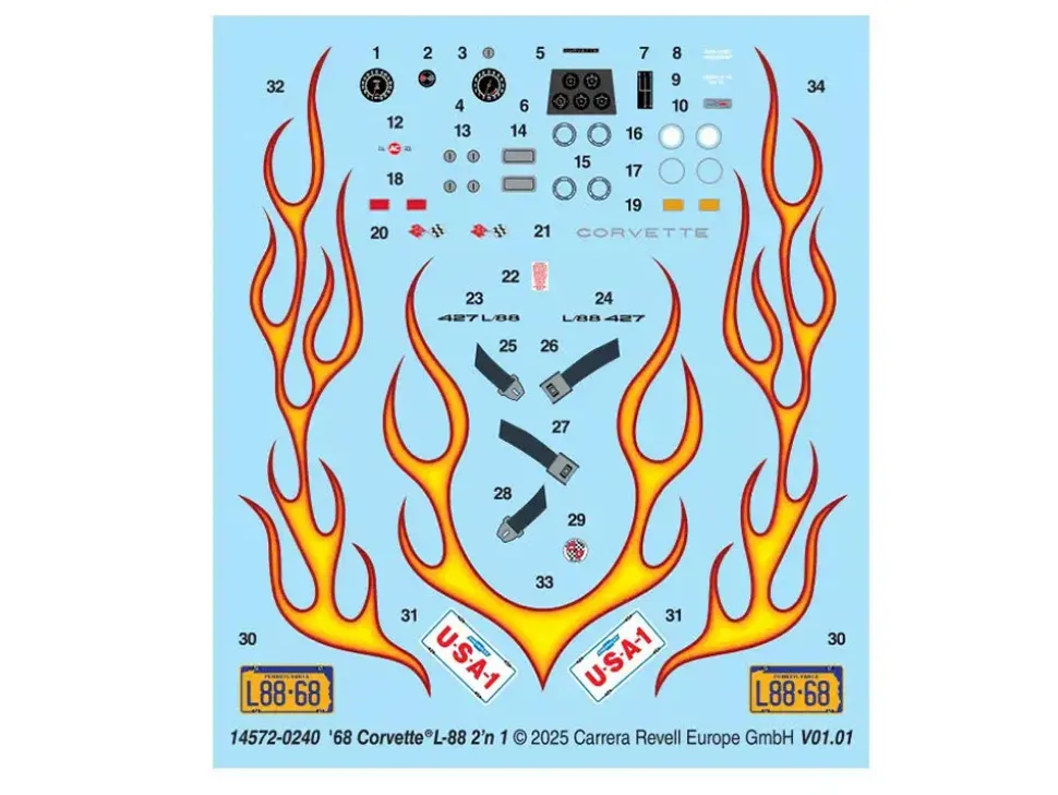 Level 4 Model Kit 1968 Chevrolet Corvette L/88 Convertible 2-in-1 1/25 Scale Model by Revell