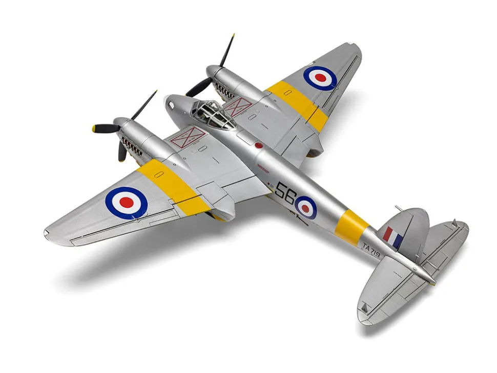 Level 2 Model Kit De Havilland Mosquito B.XVI/B.35/TT.35 Aircraft with 3 Scheme Options 1/72 Plastic Model Kit by Airfix