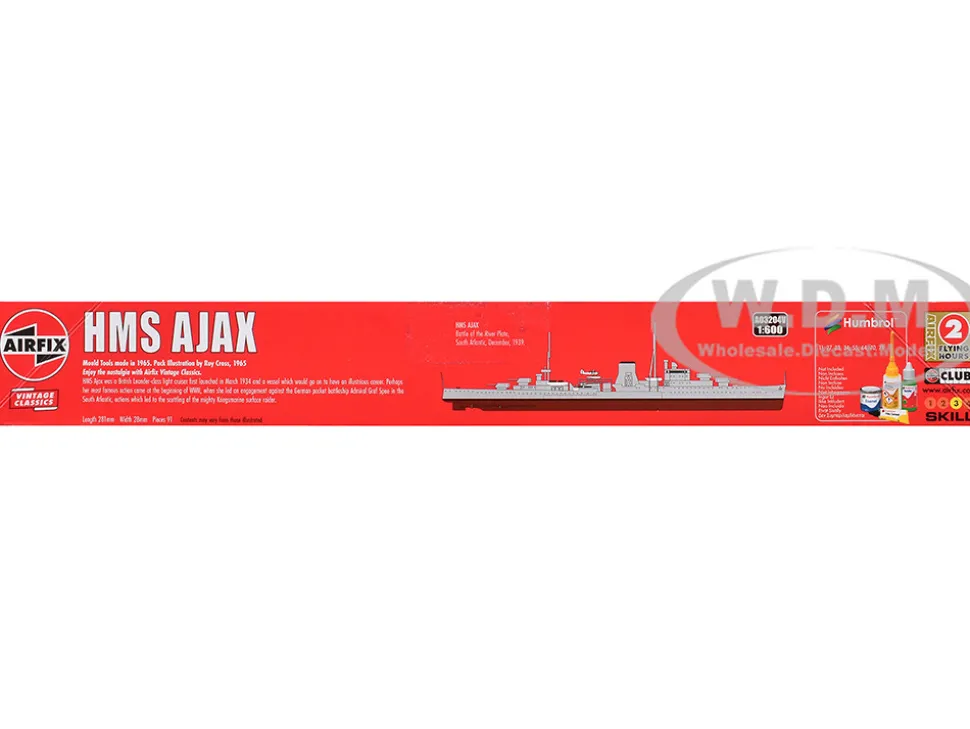 Level 3 Model Kit HMS Ajax Light Cruiser 1/600 Plastic Model Kit by Airfix