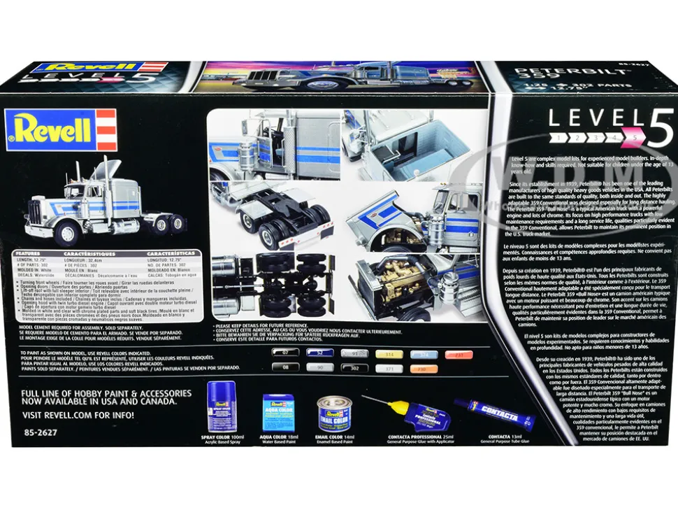 Level 5 Model Kit Peterbilt 359 Truck Tractor 1/25 Scale Model Revell 85-2627