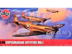 Level 2 Model Kit Supermarine Spitfire Mk.I Fighter Aircraft with 3 Scheme Options 1/48 Plastic Model Kit by Airfix