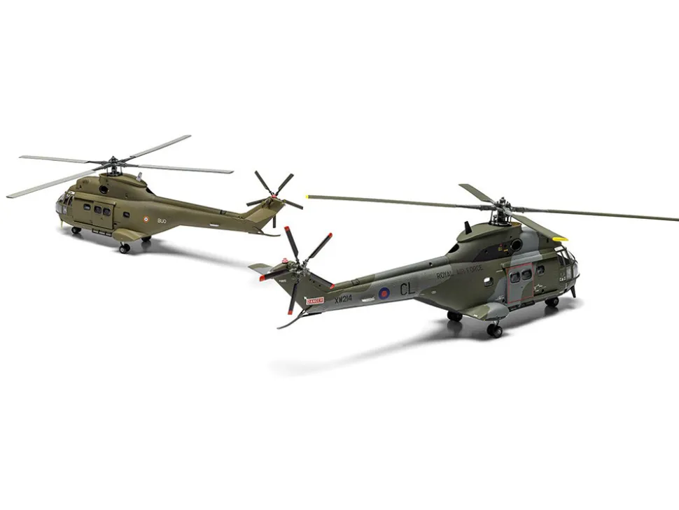 Level 2 Model Kit Westland Puma HC.1 Helicopter with 2 Scheme Options 1/72 Plastic Model Kit by Airfix