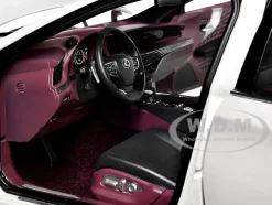 Lexus LS500h Sonic White Metallic Crimson Black Interior 1/18 Model Car Autoart 78866
