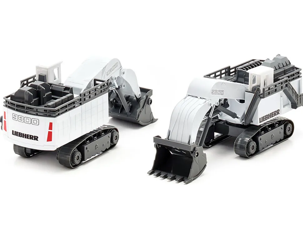 Liebherr R9800 Mining Excavator White and Gray 1/87 HO Diecast Model Siku 1798