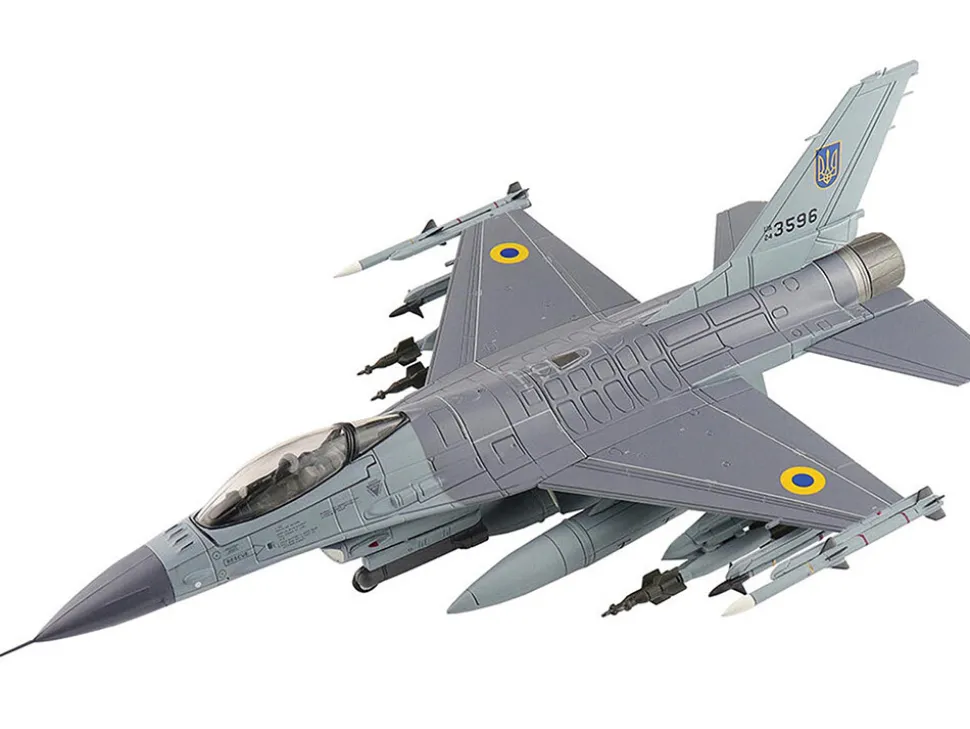 Lockheed F-16AM Fighting Falcon Fighter Aircraft "UA24-3596, Pylon Integrated Dispenser System Plus" (2024) Ukrainian Air Force "Air Power Series" 1/72 Diecast Model by Hobby Master