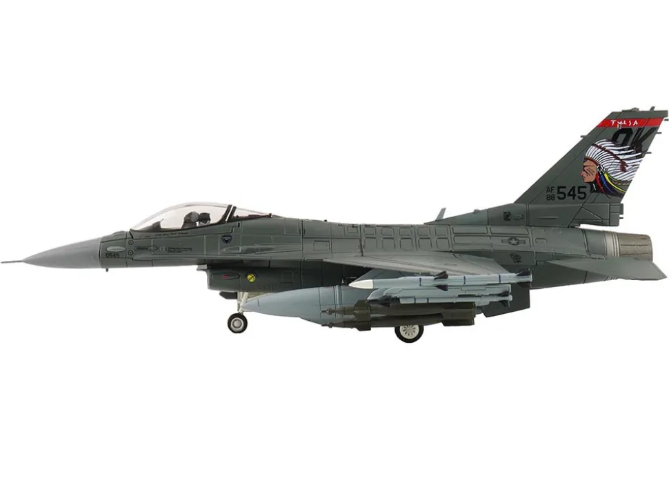 Lockheed F-16C Fighting Falcon Fighter Aircraft "88-0545, 138th Fighter Wing, Oklahoma Air National Guard" (2024) United States Air Force "Air Power Series" 1/72 Diecast Model by Hobby Master
