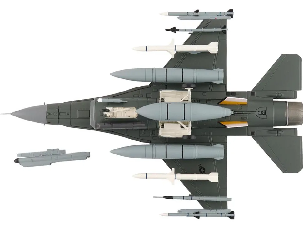Lockheed F-16CM Fighting Falcon Fighter Aircraft "91-0379, Tiger Tiger 1, 79th Fighter Squadron, Shaw Air Force Base" (2023) United States Air Force "Air Power Series" 1/72 Diecast Model by Hobby Master