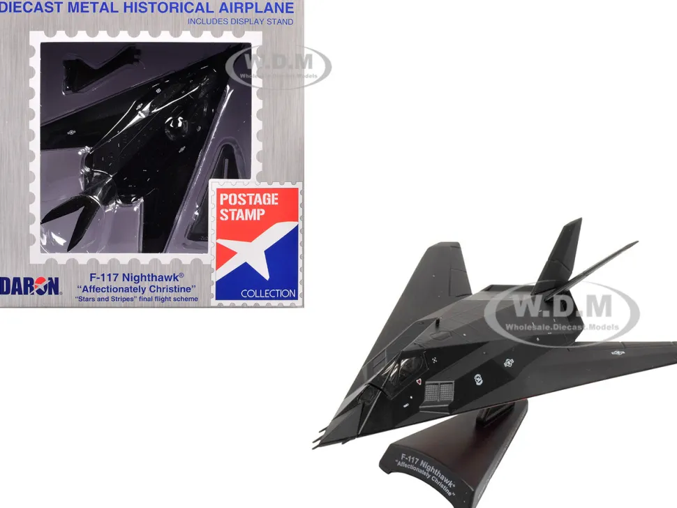 Lockheed F-117 Nighthawk Stealth Aircraft "Affectionately Christine - Stars and Stripes" United States Air Force 1/150 Diecast Model Airplane by Postage Stamp