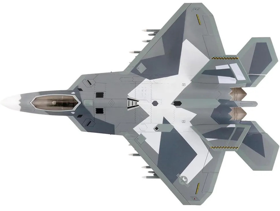 Lockheed F-22 Raptor Stealth Aircraft "Splinter Camouflage" United States Air Force "Air Power Series" 1/72 Diecast Model by Hobby Master