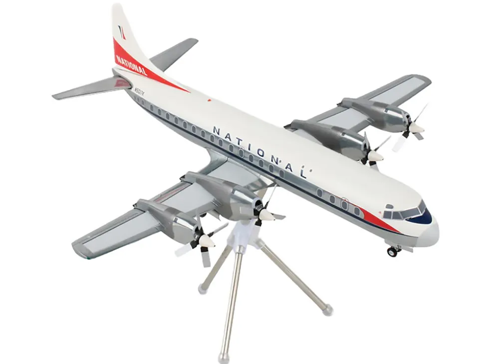 Lockheed L-188 Electra Commercial Aircraft "National Airlines" (N5017K) White and Gray "Gemini 200" Series 1/200 Diecast Model Airplane by GeminiJets