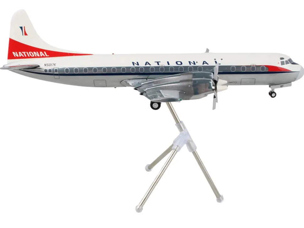 Lockheed L-188 Electra Commercial Aircraft "National Airlines" (N5017K) White and Gray "Gemini 200" Series 1/200 Diecast Model Airplane by GeminiJets