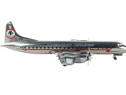 Lockheed L 188 Electra Commercial Aircraft American Airlines Silver with Red Stripes 1/400 Diecast Model Airplane GeminiJets GJ1718