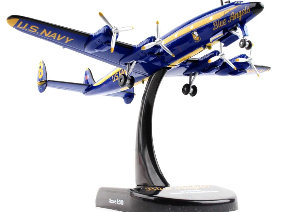 Lockheed L 1049G Super Constellation Commercial Aircraft Blue Angels United States Navy 1/300 Diecast Model Airplane Postage Stamp PS5806-2