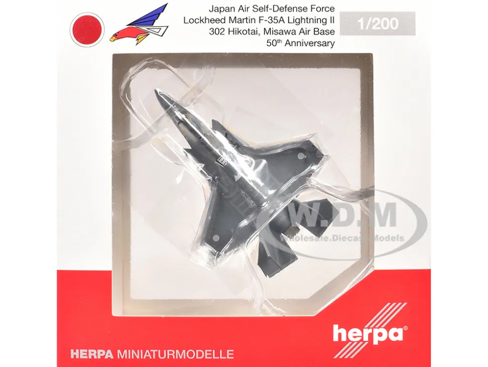 Lockheed Martin F-35A Lightning II Aircraft "50th Anniversary, 302 Hikotai, Misawa" (69-8702) Japan Air Self-Defense Force 1/200 Diecast Model Airplane by Herpa