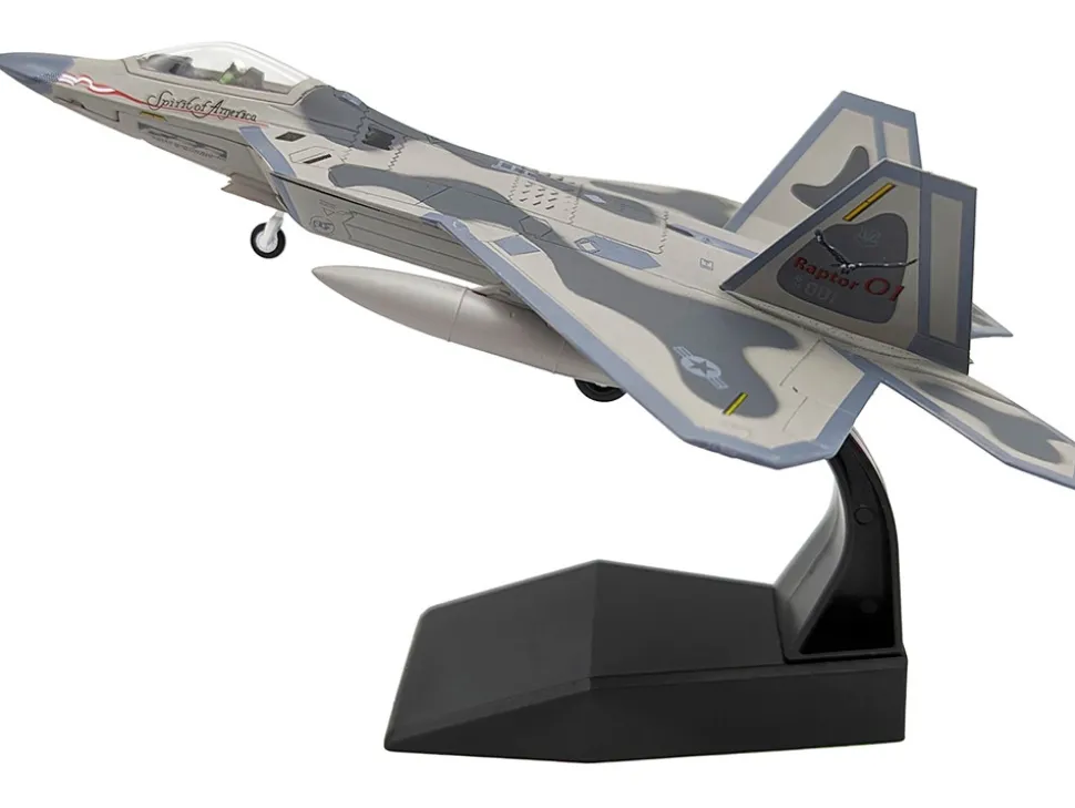 Lockheed Martin F-22A Raptor Aircraft "Spirit of America, 412th Test Wing, Edwards Air Force Base" (1997) United States Air Force 1/100 Diecast Model Airplane