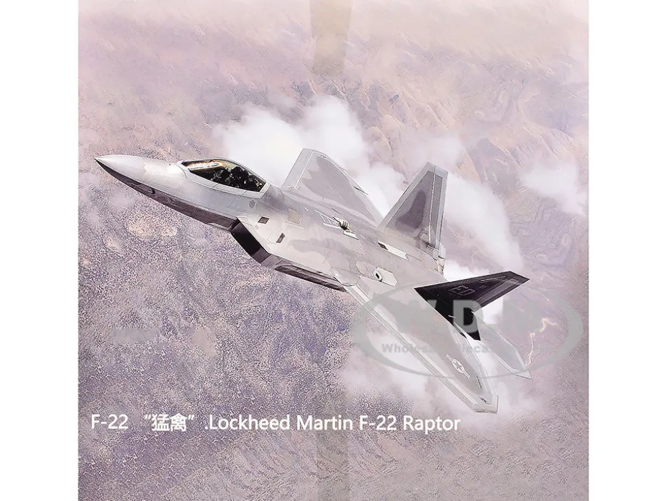 Lockheed Martin F-22A Raptor Aircraft "Spirit of America, 412th Test Wing, Edwards Air Force Base" (1997) United States Air Force 1/100 Diecast Model Airplane