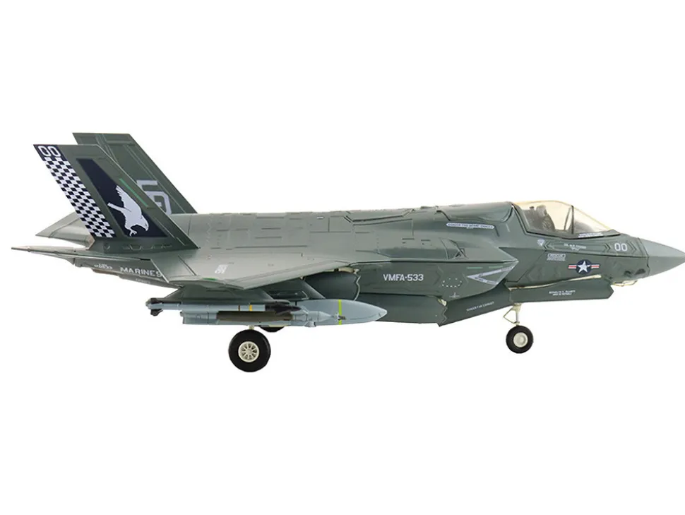 Lockheed Martin F-35B Lightning II Aircraft (Beast Mode) "170533, VMFA-533 Hawks" (2025) United States Marine Corps "Air Power Series" 1/72 Diecast Model by Hobby Master