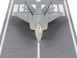 Lockheed Martin F 22 Raptor Stealth Aircraft Gray United States Air Force YF 22 with Runway Section Diecast Model Airplane Runway24 RW145