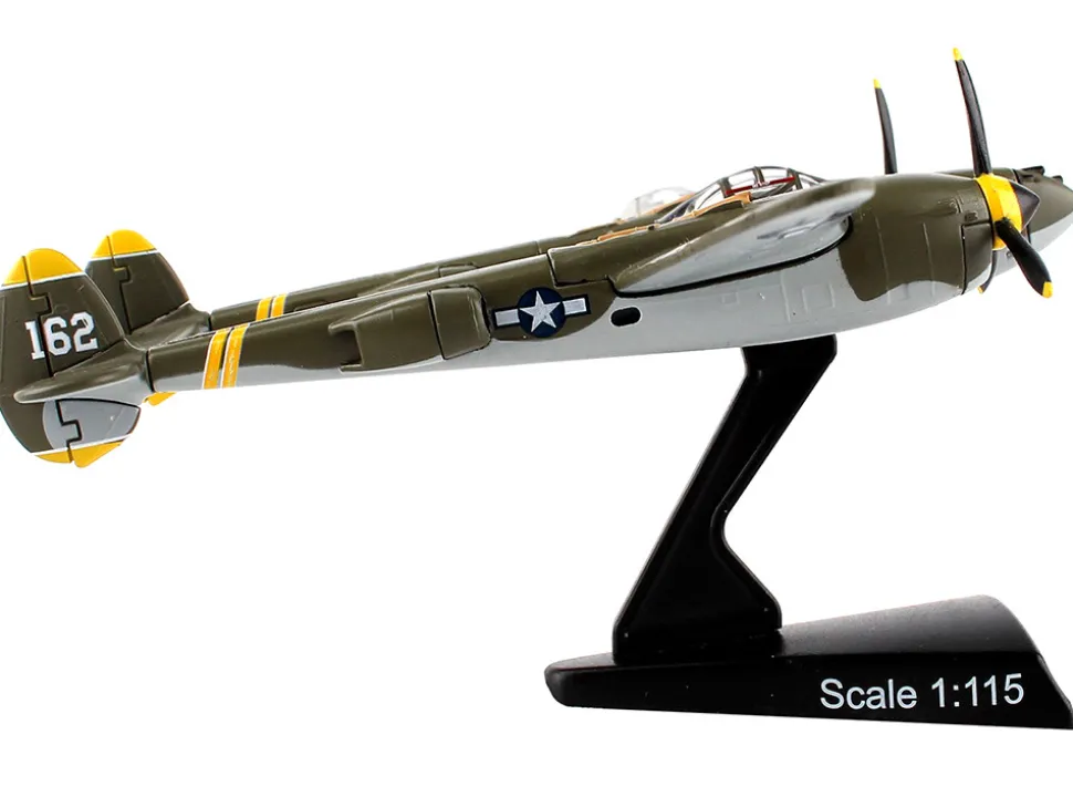 Lockheed P 38J Lightning Fighter Aircraft 23 Skidoo United States Air Force 1/115 Diecast Model Airplane Postage Stamp PS5362-4