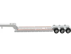 Low Boy Flatbed Trailer White 1/87 (HO) Plastic Model Car by HO Logistics