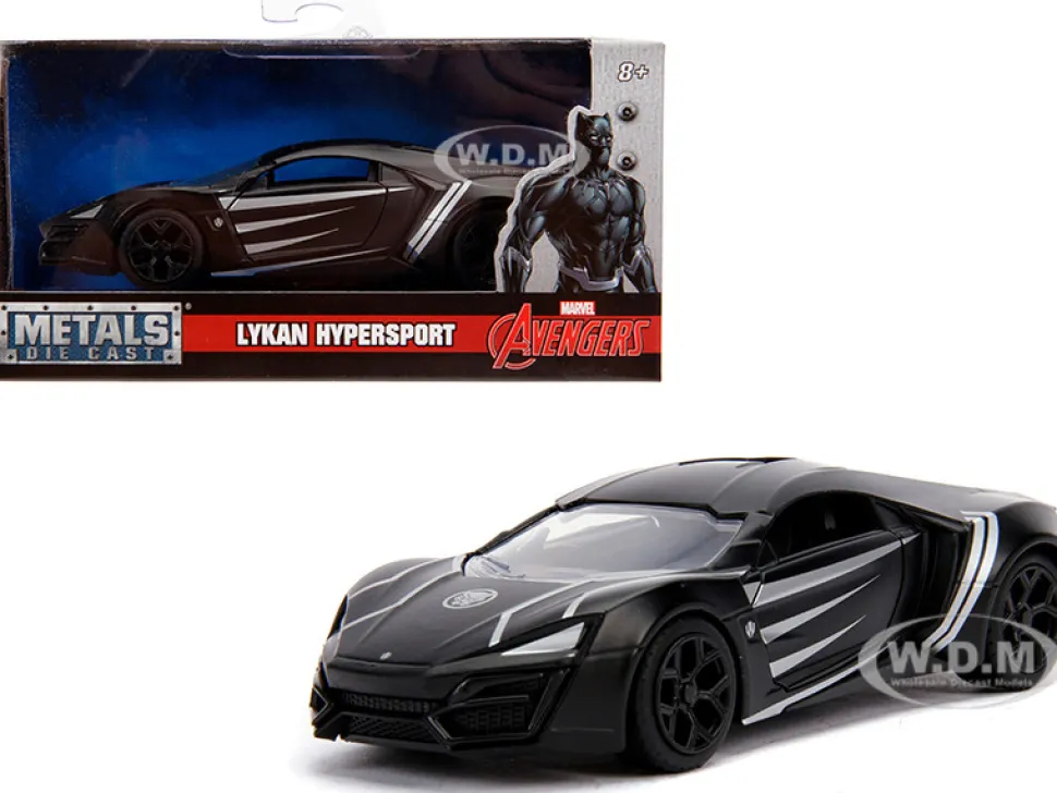 Lykan Hypersport Black Panther Theme Marvel Series 1/32 Diecast Model Car Jada 30302