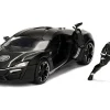 Lykan Hypersport Black with Black Panther Diecast Figurine Avengers Marvel Series 1/24 Diecast Model Car Jada 99723