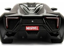 Lykan Hypersport Black with Black Panther Diecast Figurine Avengers Marvel Series 1/24 Diecast Model Car Jada 99723