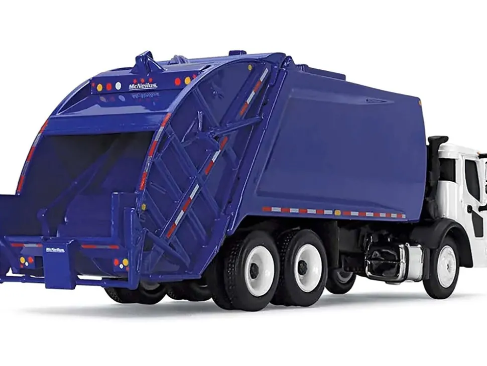 Mack LR with McNeilus Rear Load Refuse Body Blue and White 1/87 Diecast Model First Gear 80-0352