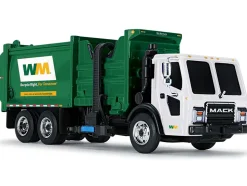 Mack LR with McNeilus ZR Side Loader White and Green 1/87 Diecast Model DCP/First Gear 80-0335D