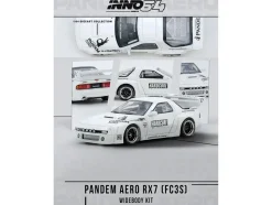 Mazda RX7 (FC3S) "Pandem Aero" Widebody Kit White with Graphics 1/64 Diecast Model Car by Inno Models