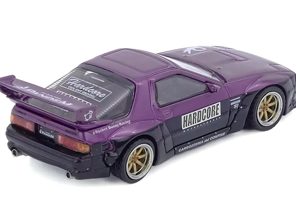 Mazda RX7 (FC3S) "Pandem Rocket Bunny" Kit Purple Metallic and Black 1/64 Diecast Model Car by Inno Models