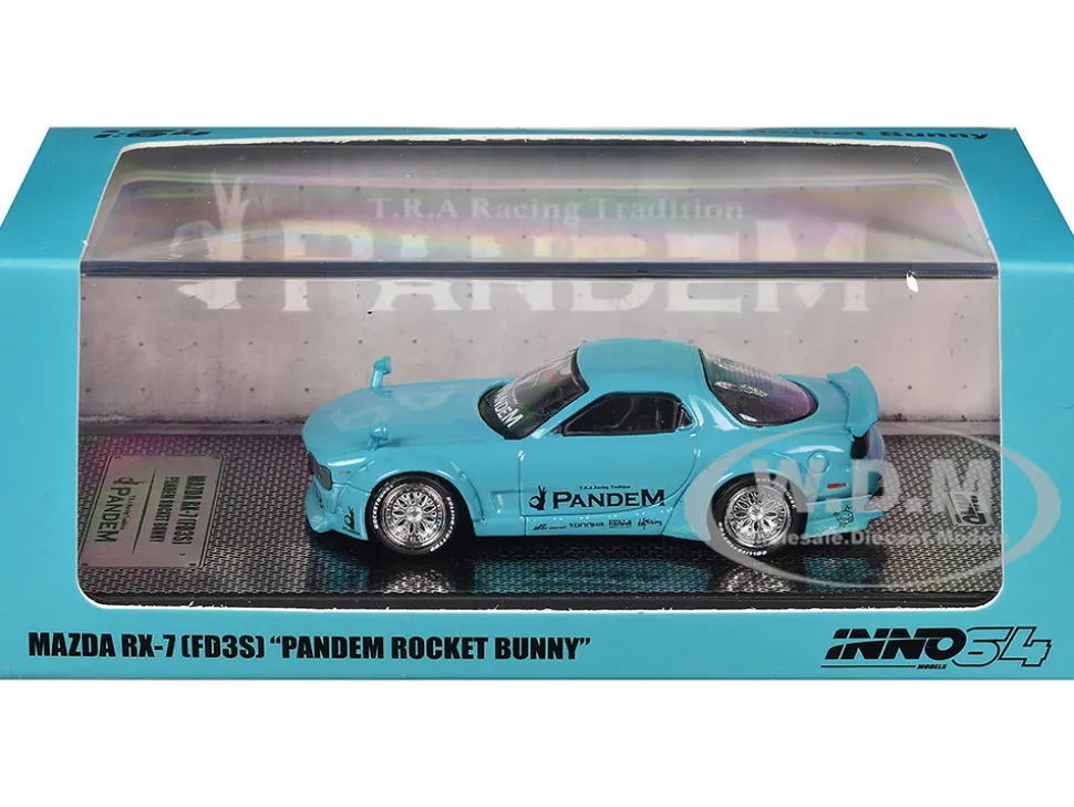 Mazda RX-7 (FD3S) RHD (Right Hand Drive) "Pandem Rocket Bunny" Light Blue 1/64 Diecast Model Car by Inno Models